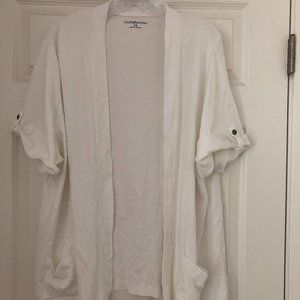 Croft & Barrow White Short Sleeve Jacket